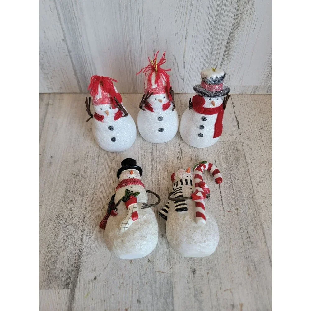Glitter Variety‎ candy cane snowman ornament Xmas set home decor